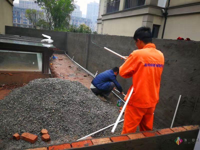 國盛園宿現場花園施工照片效果